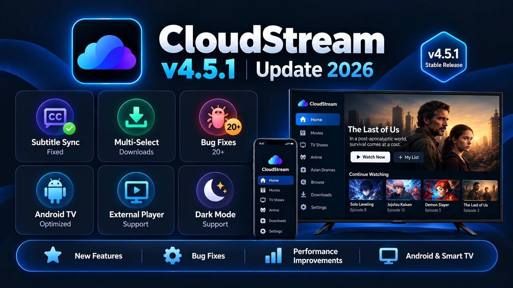 CloudStream v4.5.1 update new features overview